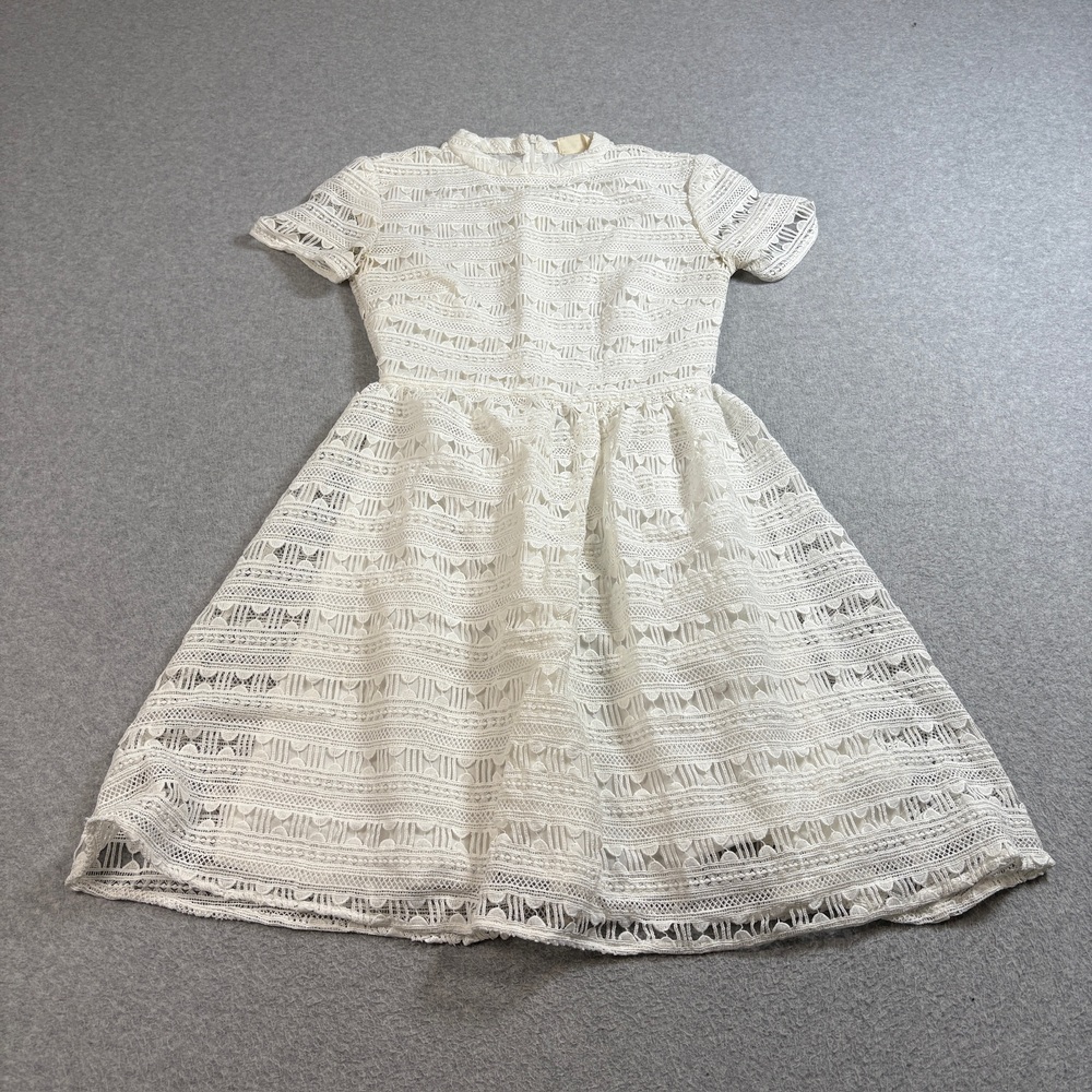 Rachel Parcell Dress Womens Small White Lace Fit Flare Coastal Cottage Modest